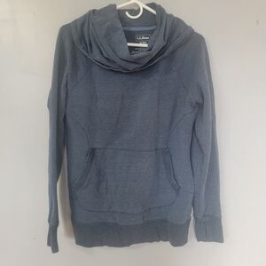 L.L. Bean Women's Blue Cowl-Neck Pullover Sweater